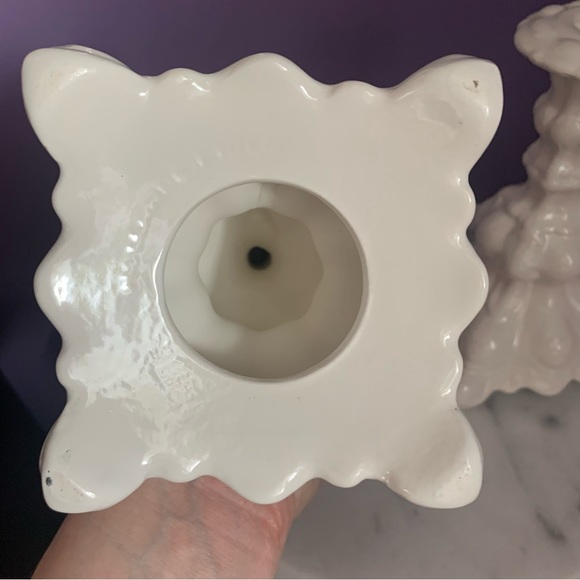 Holland Mold Accents Vintage Holland Mold White Candlestick Holders